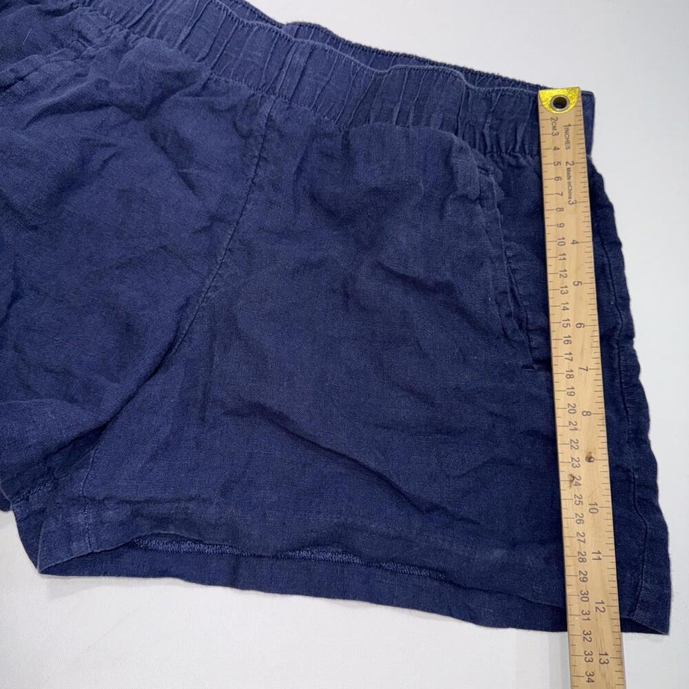 Lilly Pulitzer Minimalist Designer Solid TRUE NAVY LILO 100% Linen Shorts Large - Picture 4 of 10